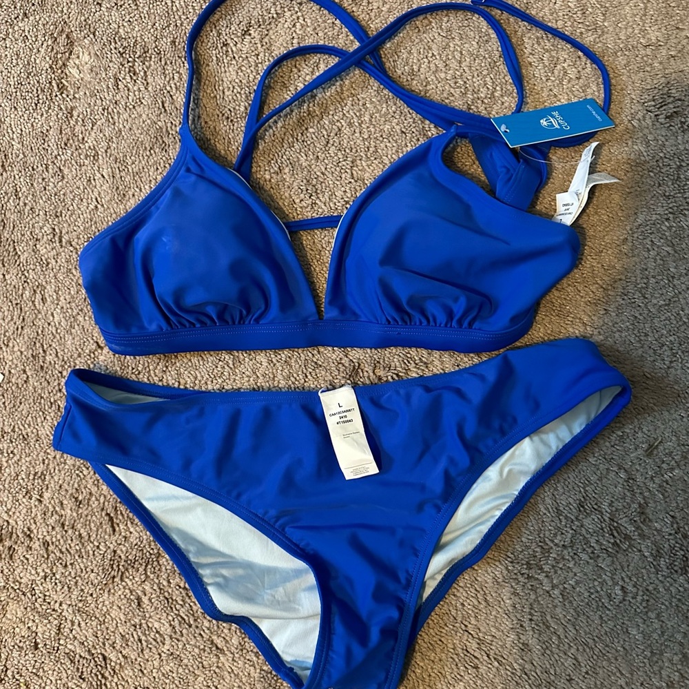 Cupshe Vibrant Blue Bikini Set L